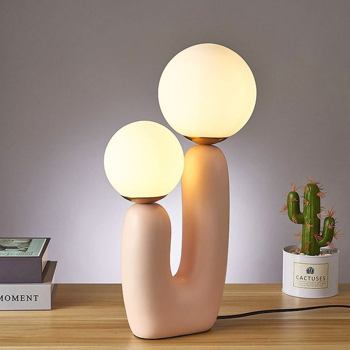 Modern and Elegant Lighting Twin Orbs Table Lamp