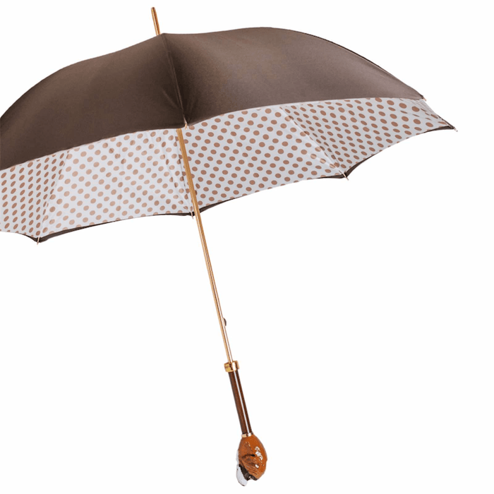 San Bernardo Handle Double Cloth Umbrella with Polka Dot