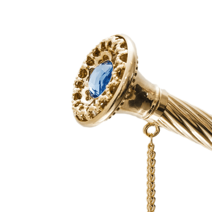 Luxury Leo Floral Golden Brass Stylish Folding Umbrella