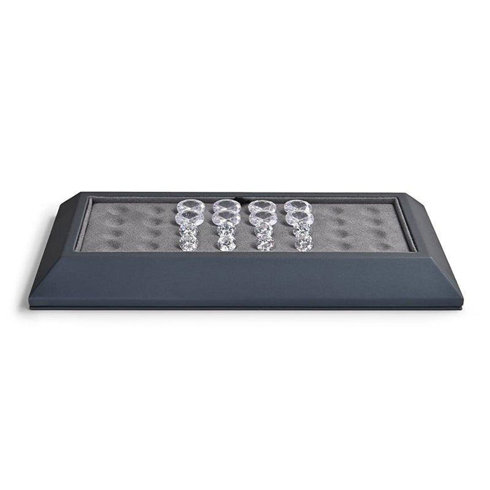 Dark Gray Premium Leather Beads and Gems Organizer Tray