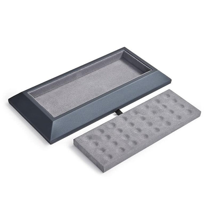 Dark Gray Premium Leather Beads and Gems Organizer Tray