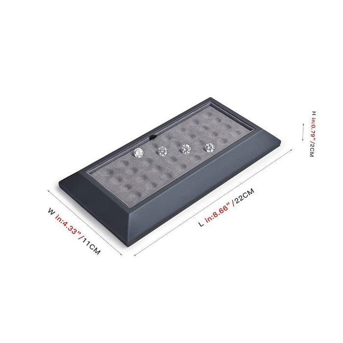 Dark Gray Premium Leather Beads and Gems Organizer Tray
