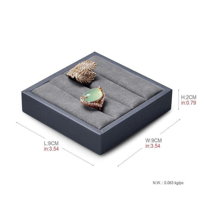 Dark Gray Premium Leather Ring Display Stand