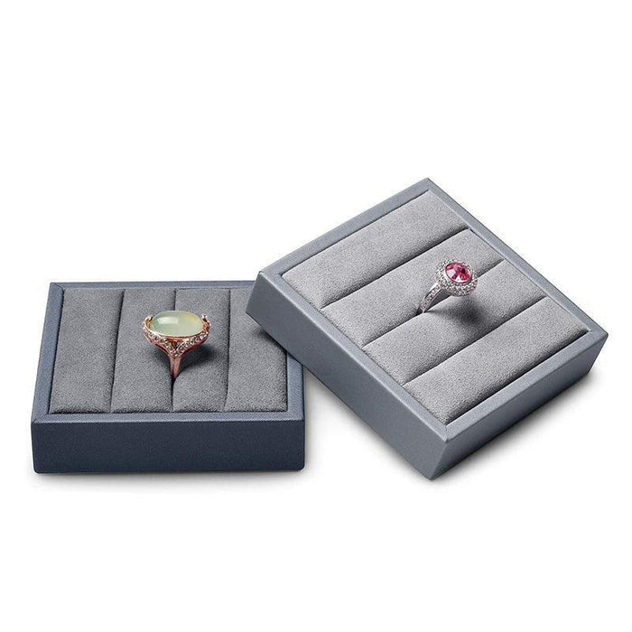 Dark Gray Premium Leather Ring Display Stand