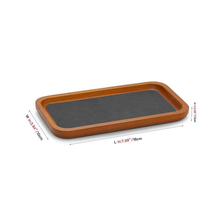 Dark Gray Rectangle Wood Jewelry Display Tray