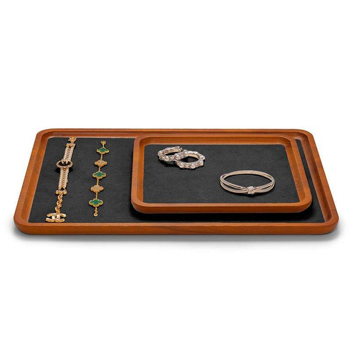 Dark Gray Small Wood Jewelry Display Tray