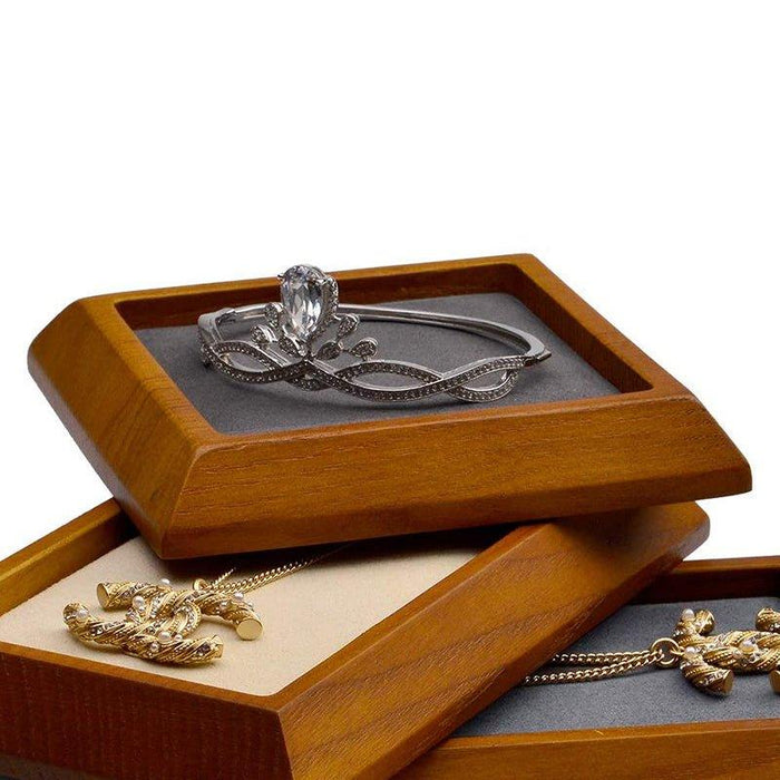 Dark Gray Small Wood Jewelry Tray for Showcase Display
