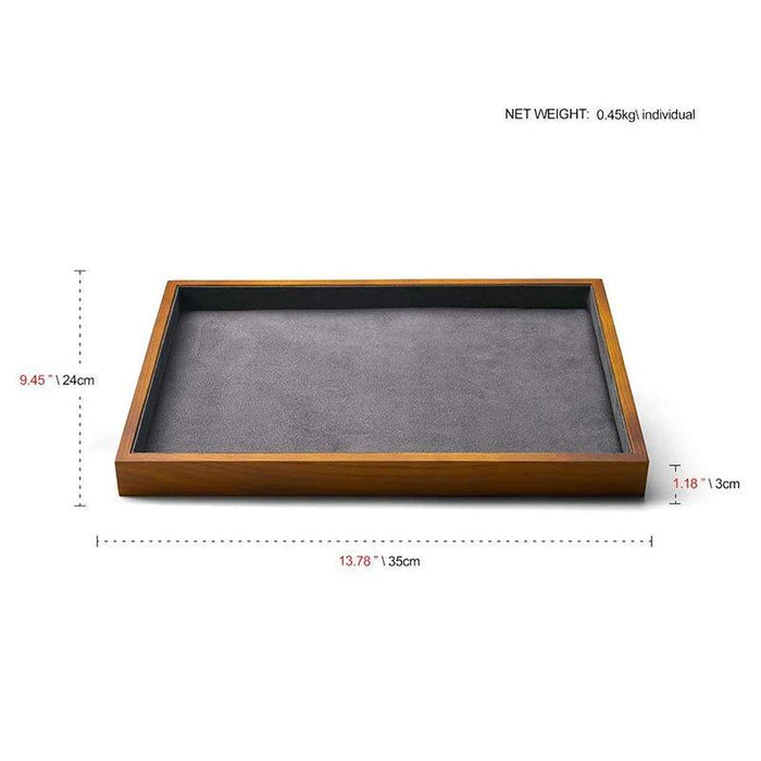 Dark Gray Wood Flat Stackable Jewelry Tray