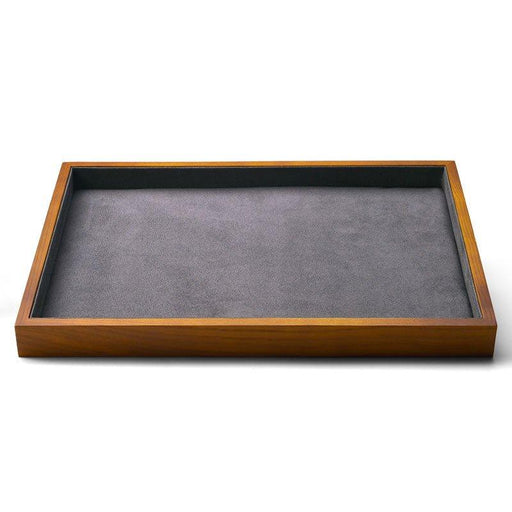 Dark Gray Wood Flat Stackable Jewelry Tray