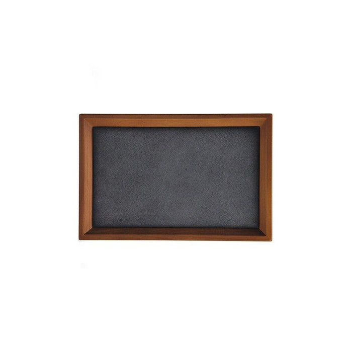 Dark Gray Wood Small Flat Jewelry Tray