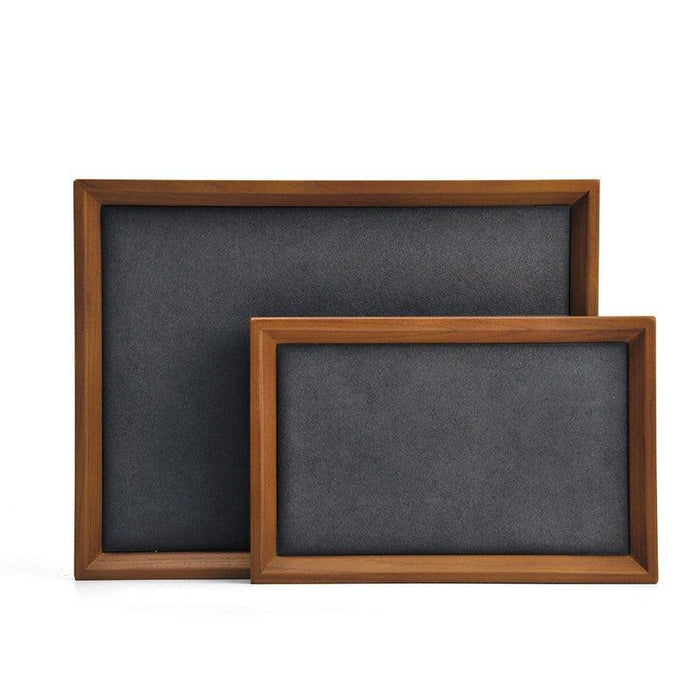 Dark Gray Wood Small Flat Jewelry Tray