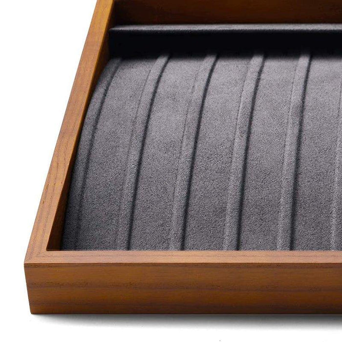 Dark Gray Wood Stackable Necklace Bracelet Pendant Display Tray