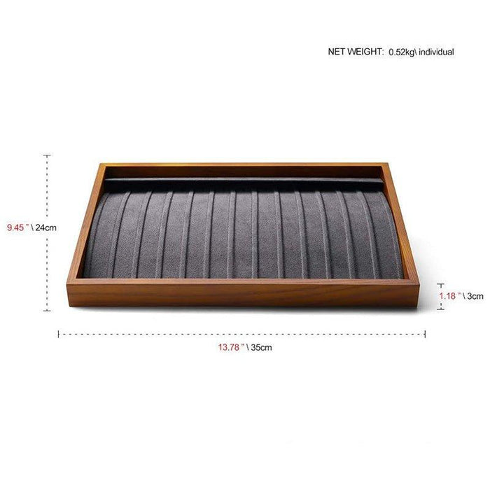 Dark Gray Wood Stackable Necklace Bracelet Pendant Display Tray