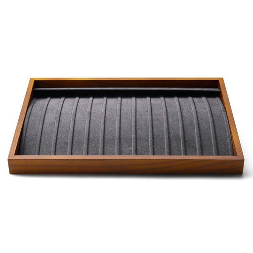 Dark Gray Wood Stackable Necklace Bracelet Pendant Display Tray