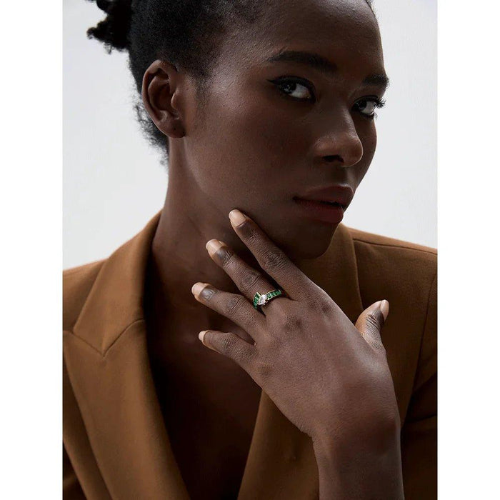 Luxury Golden Ring with Unique Crystals