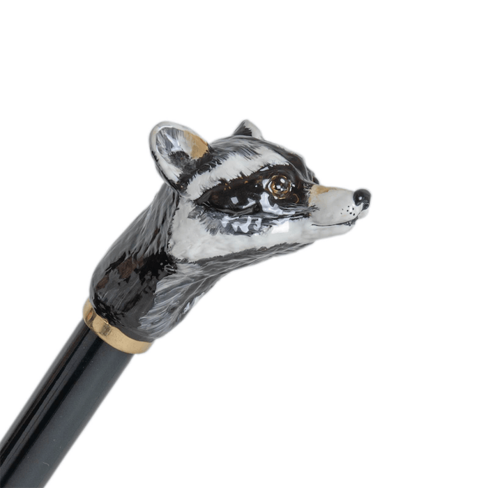Raccoon Print Double Cloth Enamel Handle Umbrella