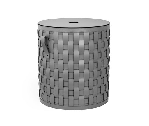 Demetra Short Round Basket with Flat Lid for Bathroom