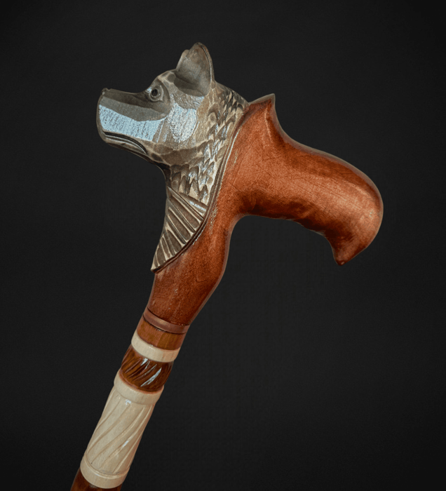 Design Wolf Handle Walking Cane For Mobility Issues