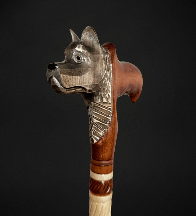 Design Wolf Handle Walking Cane For Mobility Issues