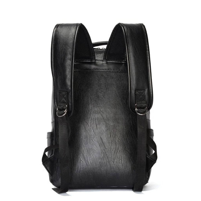Designer Classic Black Leather Backpack
