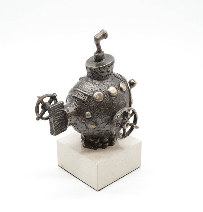 Designer Sculpture, Bronze Fish Boat