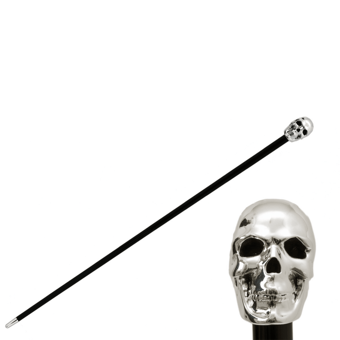 Designer Silver Skull Walking Stick Handle