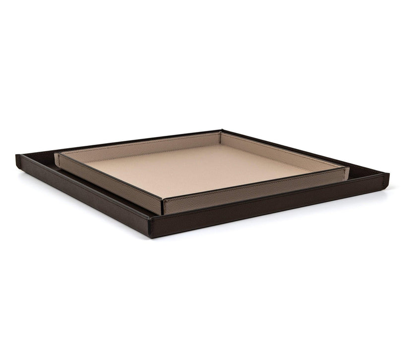 Designer Unique Soft Calfskin Leather Leslie Square Tray