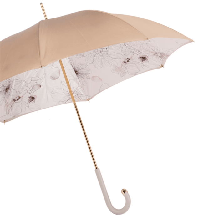 Double Cloth Awesome Ivory Umbrella with Leather Handle