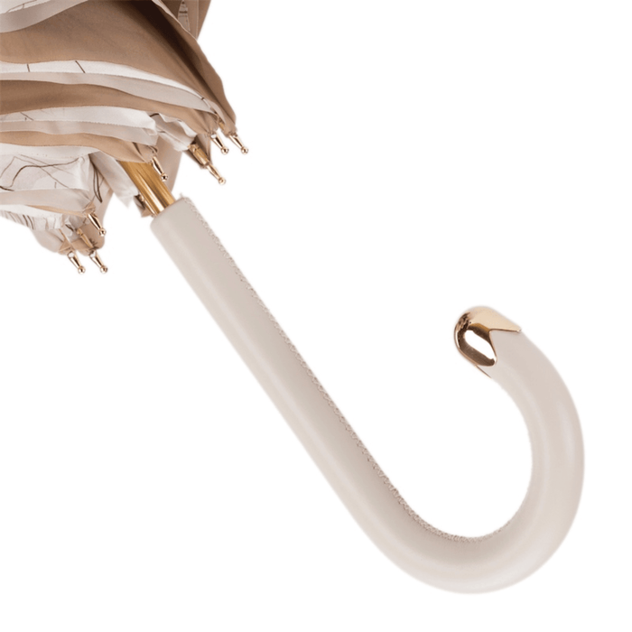 Double Cloth Awesome Ivory Umbrella with Leather Handle