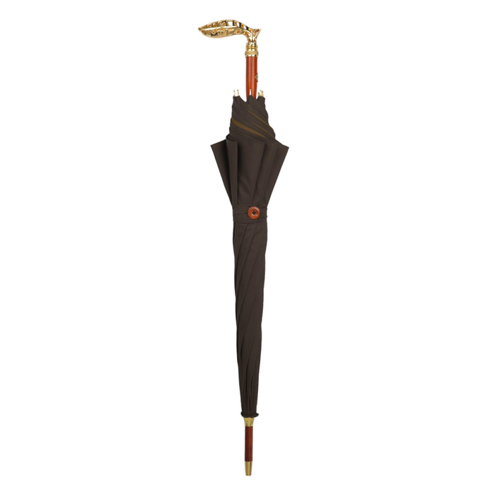 Luxury Double Cloth Umbrella - 24K Goldplated Handle