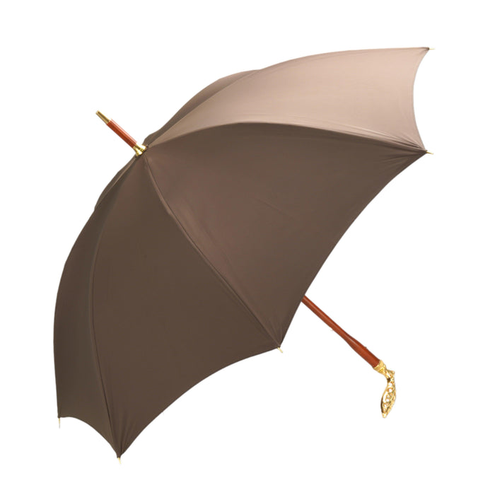 Luxury Double Cloth Umbrella - 24K Goldplated Handle