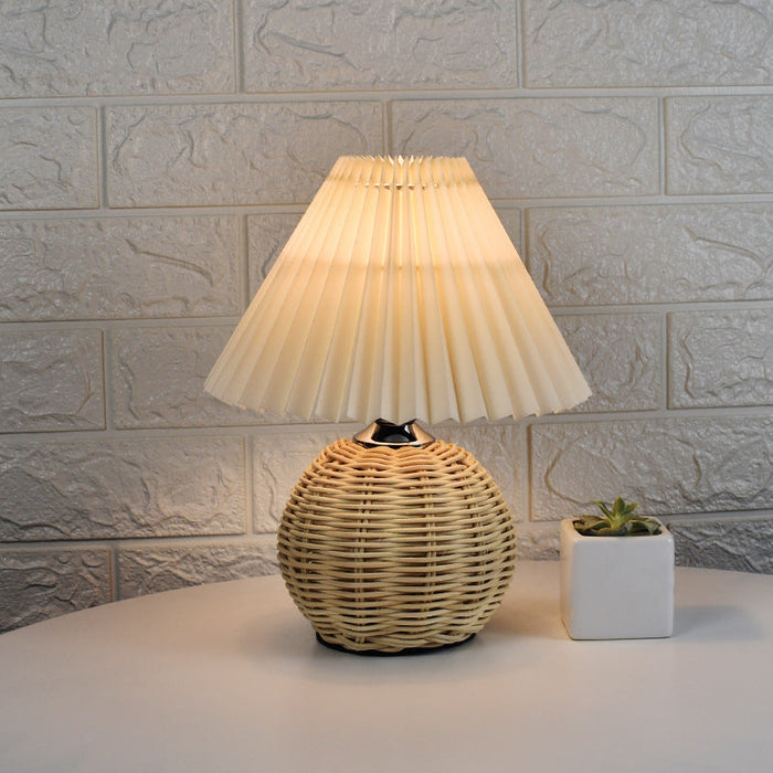 Cozy Designer Hand-Woven Bamboo Table Lamp