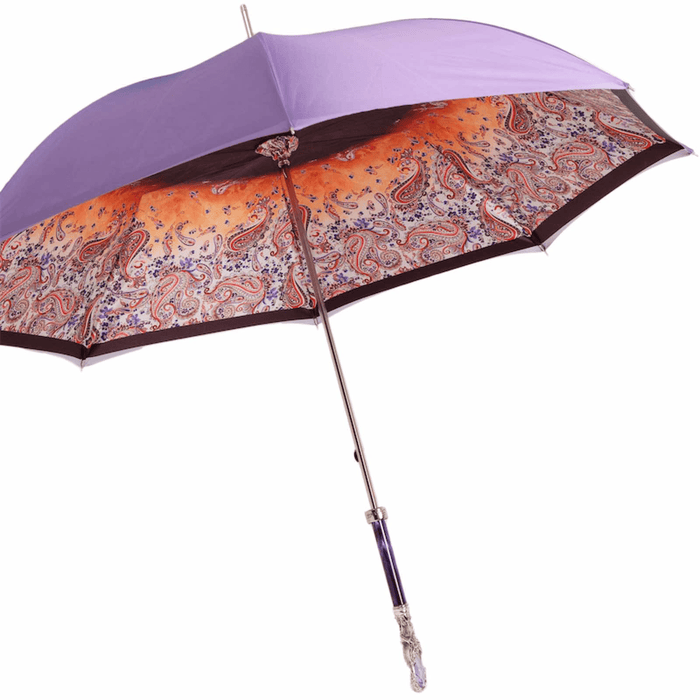 Purple Gem Double Cloth Designer Luxury Umbrella