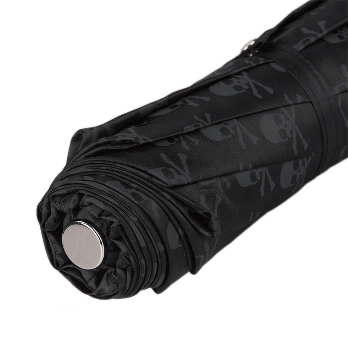 Rebel Skull Black Print Designer Folding Umbrella