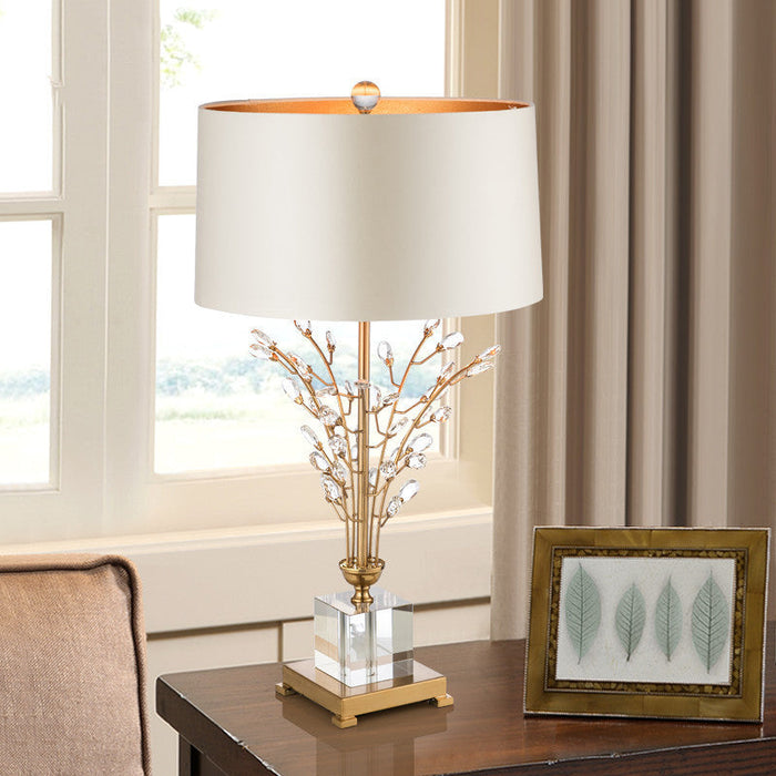 Elegant Premium Quality Crystal White Table Lamp