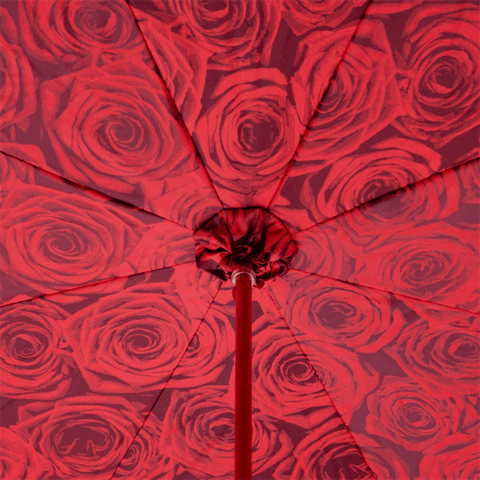 Red Rose Leopard Print Umbrella Unique Handle