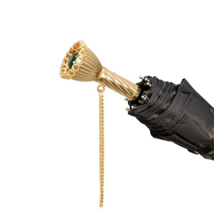 Peacock Black Golden Brass Fashionable Umbrella