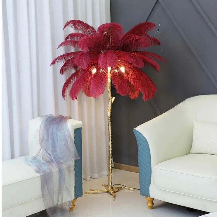 Elegant Feather-Inspired Floor Lamp with a Soft and Luxurious Design
