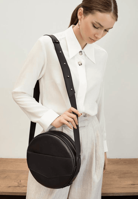 Elegant Bag for Lady Leather Crossbody Bag Round Bag
