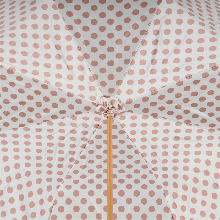 Elegant Beige Polka Dot Umbrella, Lightweight Umbrella