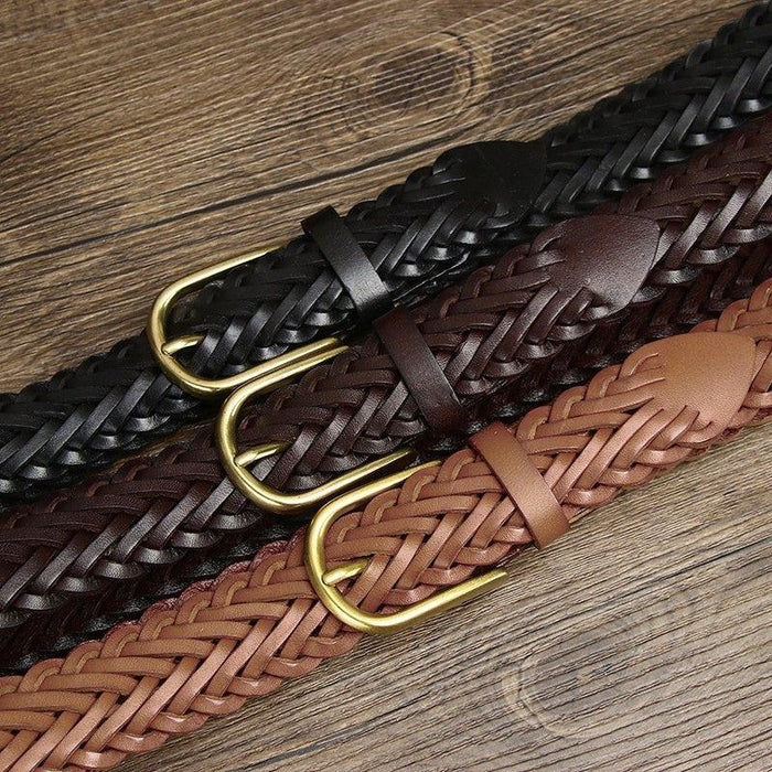 Elegant Braided Leather Belt For Women, Halina Model