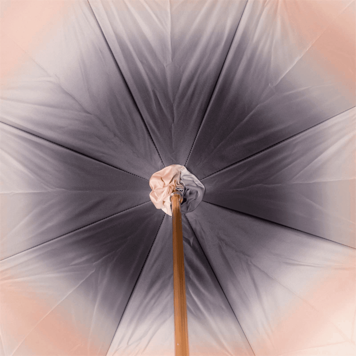Elegant Design Grey Ombre Umbrella with Leather Handle