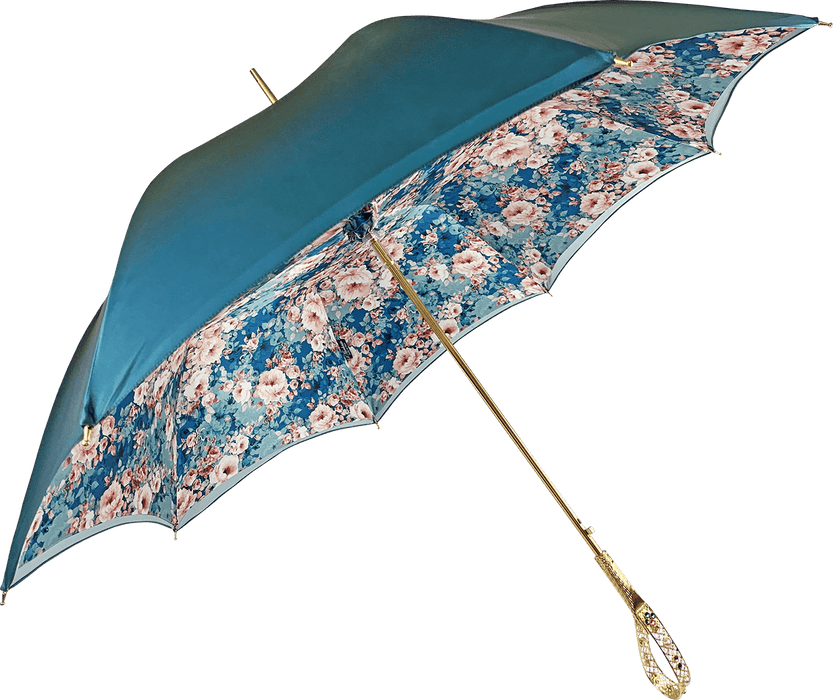 Elegant Floral Umbrella in Refined Octane