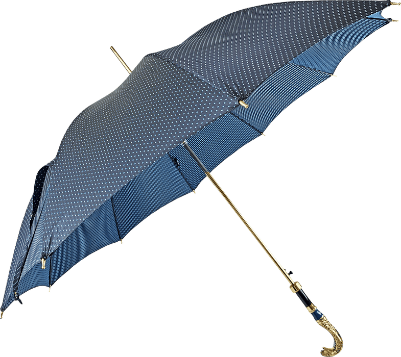Enameled Snake Umbrella with Jacquard Dots Pattern and Exquisite Detailing