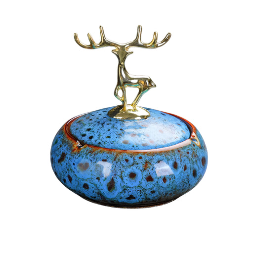 Lidded Ceramic Ashtray – Elegant Home & Desk Accent
