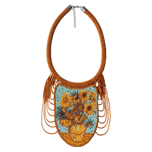 Van Gogh Inspired Necklace – Boho Beaded Art Jewelry