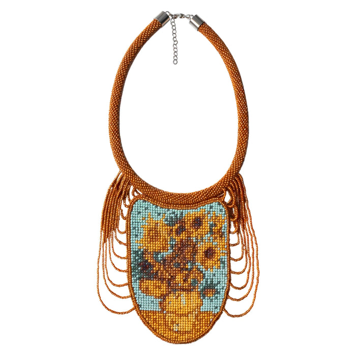 Van Gogh Inspired Necklace – Boho Beaded Art Jewelry