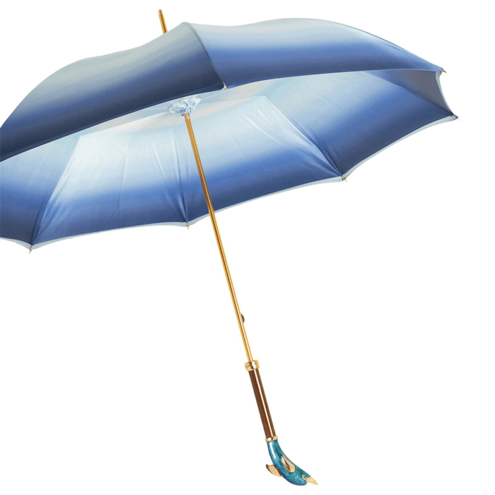 Exclusive Design Dolphin Handle Blue Ombre Canopy Umbrella