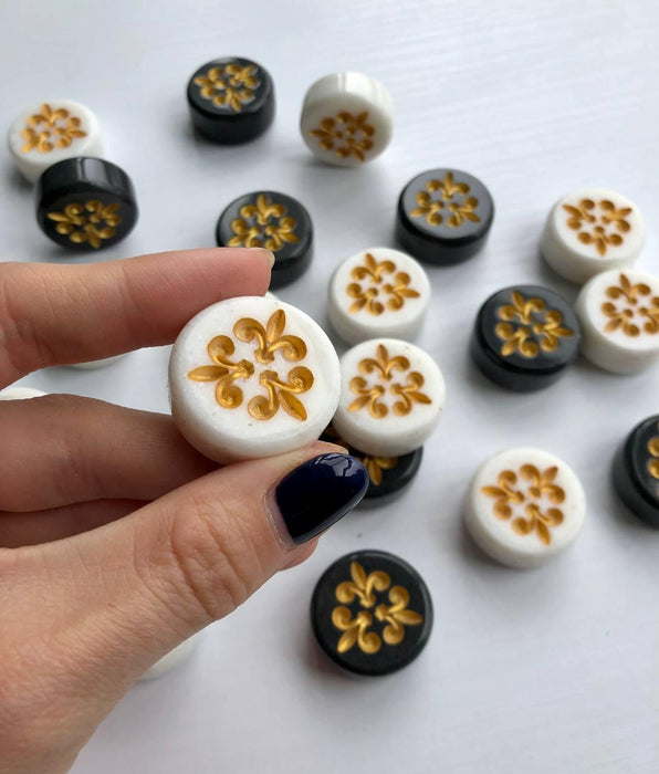 Exclusive Design Set of 27 mm Acrylic Stone Checkers