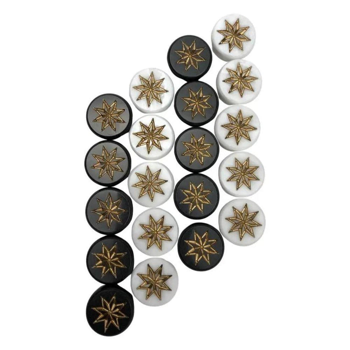 Exclusive Design Set of 27 mm Acrylic Stone Checkers Star